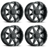Set 4 20" Voxx G-FX TR-12 Gloss Black Milled Wheels 20x9 8x180 12mm Rims