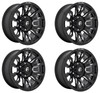 Set 4 20" Fuel D673 Blitz 20x9 8x6.5 20mm Gloss Black Milled Wheels Truck Rims