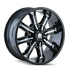 17" Mayhem Beast 17x9 Black Milled 5x4.5 5x5 Wheel -12mm Rim