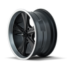 22" Ridler 651 22x9.5 Matte Black Machined Lip 5x120 Wheel 18mm Rim