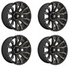 Set 4 18" Fuel D674 Blitz 18x9 8x6.5 1mm Wheels Matte Black Double Dark Tint Rim