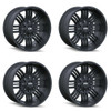 Set 4 20" Ion 144 20x9 Matte Black 8x170 Wheels 0mm Rims