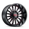 22" Cali Off-Road Summit 22x12 Black W Prism Red 6x135 Wheel -51mm Lifted Rim