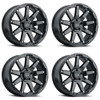 Set 4 18" Black Rhino Oceano 18x9.5 Gun Black Stainless Bolts 5x5 Wheels -18mm