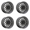 Set 4 Black Rhino Delta 18x9.5 6x5.5 Matte Gunmetal Wheels 18" 12mm Rims