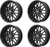 Set 4 American Racing AR927 Barrage 20x9 5x4.5 Satin Black Wheels 20" 35mm Rims