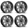 Set 4 14" MSA Offroad M26 Vibe 14x7 4x137 Dark Tint Wheels 0mm Rims