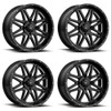 Set 4 MSA Offroad M26 Vibe 14x7 4x137 Milled Gloss Black Wheels 14" 0mm Rims