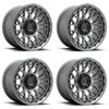 Set 4 KMC KM722 Technic 20x9 5x150 Anthracite Wheels 20" 18mm Rims