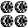 Set 4 Black Rhino Pinatubo 20x12 6x5.5 Black Milled Inside Window Wheels 20"44mm