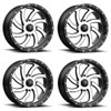 Set 4 MSA Offroad M36 Switch 24x7 4x137 Machined Black Wheels 24" 0mm Rims