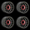 Set 4 KMC Powersports Ks235 Grenade Beadlock 15x10 4x156 Satin Black 15" 0mm Rim