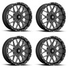 Set 4 MSA Offroad M45 Portal 22x7 4x156 Black Milled Wheels 22" 0mm Rims