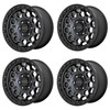Set 4 KMC KM545 Trek 17x9 5x5 Satin Black With Gray Tint Wheels 17" 18mm Rims