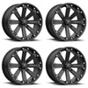 Set 4 MSA Offroad M20 Kore 14x7 4x110 Satin Black Wheels 14" -52mm Rims