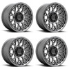 Set 4 KMC KM722 Technic 20x9 6x5.5 Anthracite Wheels 20" 18mm Rims