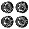 Set 4 22" Fuel D773 Typhoon 22x10 8x180 Gloss Black Milled Wheels -18mm Rims