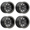 Set 4 KMC Powersports Ks235 Grenade Beadlock 14x7 4x156 Black Wheels 14" 10mm