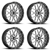 Set 4 MSA Offroad M45 Portal 18x7 4x110 Black Machined Wheels 18" 0mm Rims