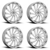Set 4 24" MSA Offroad M46 Blade 24x7 4x156 0mm Wheels Chrome Rims