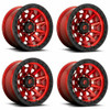 Set 4 17" Fuel D695 Covert 17x9 5x5 -12mm Candy Red Black Bead Ring Truck Wheels