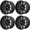 Set 4 22" Moto Metal MO998 Kraken 22x10 8x180 Gloss Black Milled Wheels -18mm