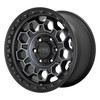 Set 4 KMC KM545 Trek 17x9 6x5.5 Satin Black With Gray Tint Wheels 17" -12mm Rims