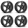Set 4 Motegi MR116 FS5 17x7 5x4.25 5x4.5 Black Machined Flange Wheels 17" 40mm