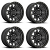 Set 4 KMC KM718 Summit 16x8 6x120 Satin Black Wheels 16" 0mm Rims