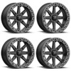 Set 4 MSA Offroad M31 LOK2 Beadlock 14x7 4x110 Black Gray Wheels 14" 0mm Rims