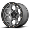 Set 4 KMC KM541 Dirty Harry 17x8.5 8x6.5 Satin Gray With Black Wheels 17" 0mm