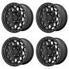 Set 4 KMC KM545 Trek 17x8 5x4.5 Satin Black Wheels 17" 35mm Rims