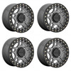 Set 4 KMC Powersports Ks240 Recon Beadlock 14x7 4x137 Gun Metal Black Wheels 14"
