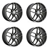 Set 4 Petrol P5C 20x8.5 5x120 Gloss Black W/ Machined Face Wheels 20" 35mm Rims