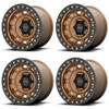 Set 4 17" KMC KM236 Tank Beadlock 17x9 5x5 Matte Bronze Wheels -15mm Rims