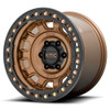 Set 4 17" KMC KM236 Tank Beadlock 17x9 5x5 Matte Bronze Wheels -15mm Rims