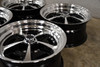 Set 4 American Racing Vintage VN501 500 Mono Cast 15x8 5x4.5 0mm Black Machine