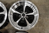 Set 4 American Racing Vintage VN501 500 Mono Cast 15x8 5x4.5 0mm Black Machine