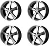 Set 4 20" American Racing Vintage VN701 Nova 20x8.5 5x5 0mm Black Machine Wheels