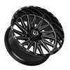 24" TIS 547BM Gloss Black Milled 24x14 Wheel 8x6.5 -76mm For Chevy GMC Ram Ford