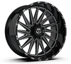 22" TIS 547BM Gloss Black Milled 22x12 Wheel 8x6.5 -44mm For Chevy GMC Ram Ford