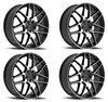Set 4 17" Motiv 435MB Foil Black Machined 17x7.5 Wheels 5x4.50 5x120 Rim +40mm