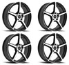 Set 4 17" Motiv 433MB Blade Machined Black 17x7.5 Wheels 5x4.5 Rims +40mm