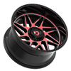 Set 4 22" Gear Off Road 761MBR 22x12 6x135/5.5 Black Machined & Red Tint -44mm