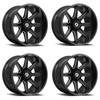 Set 4 18" Gear Off Road 765BM Ridge Black Milled 18x9 Wheels 6x135 6x5.5 Rim 18mm