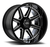17" Motiv Off Road 428MB Balast 17x9 8x170 Black Machined Face Accents Wheel 0mm