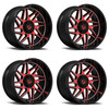 Set 4 20" Gear Off Road 761MBR 20x10 6x135/5.5 Black Machined & Red Tint -19mm