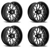 Set 4 20" Gear Off Road 763MB Raid Black Machined Face 20x9 Wheels 6x5.5 18mm