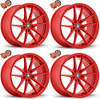 Set 4 17" Konig 37R Oversteer 17x8 5x4.5 Gloss Red Wheels 45mm Rims