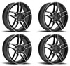 Set 4 17" Motiv 434MB Matic 17x7.5 5x108/112 Gloss Black Machined Face 40mm Rims